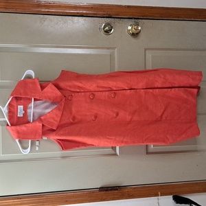 Althuser Vintage Orange Sleeveless Double Breasted  Blazer Dress